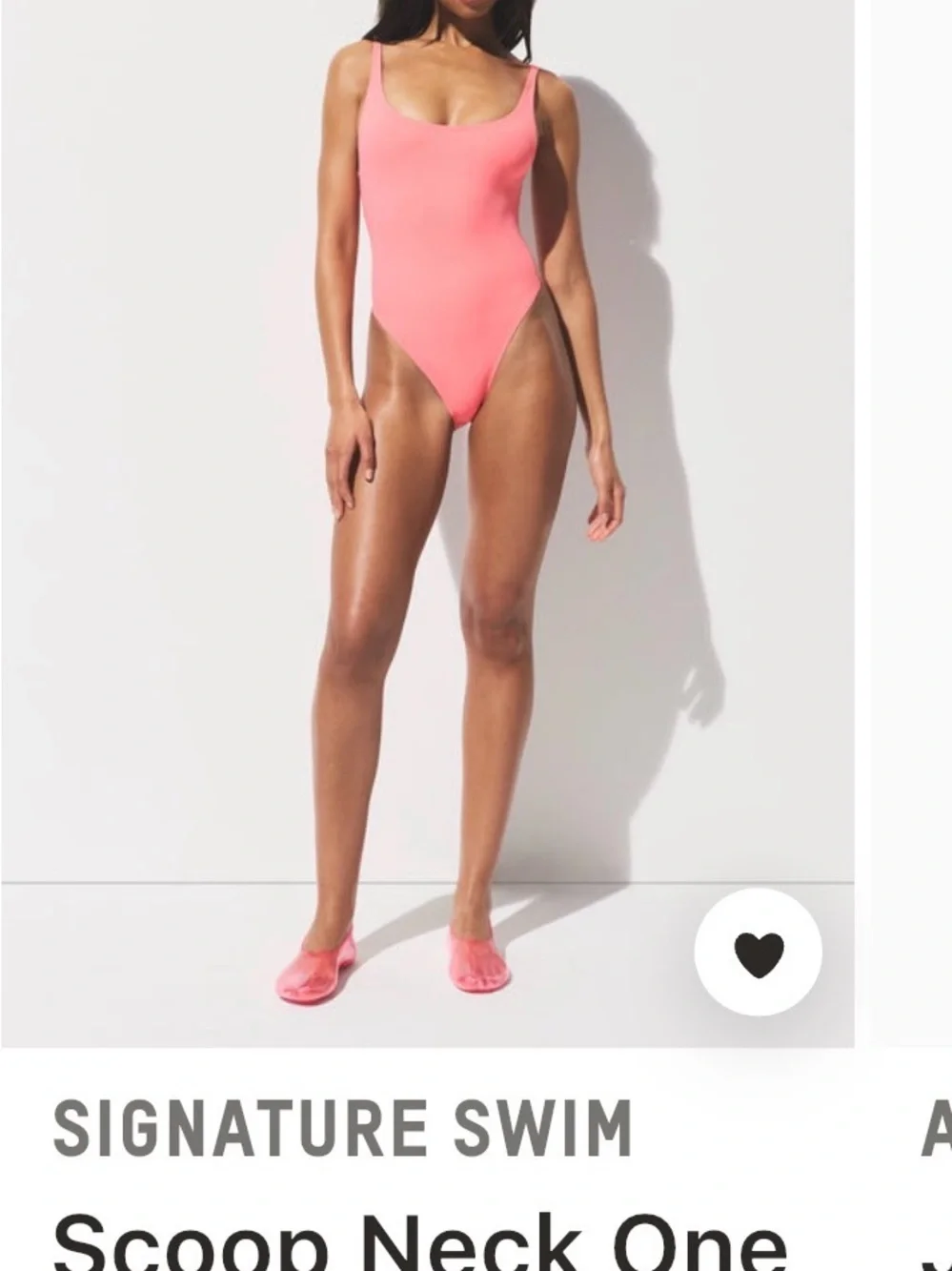 SKIMS Coral Pink Scoop-Neck One-Piece Swimsuit size small